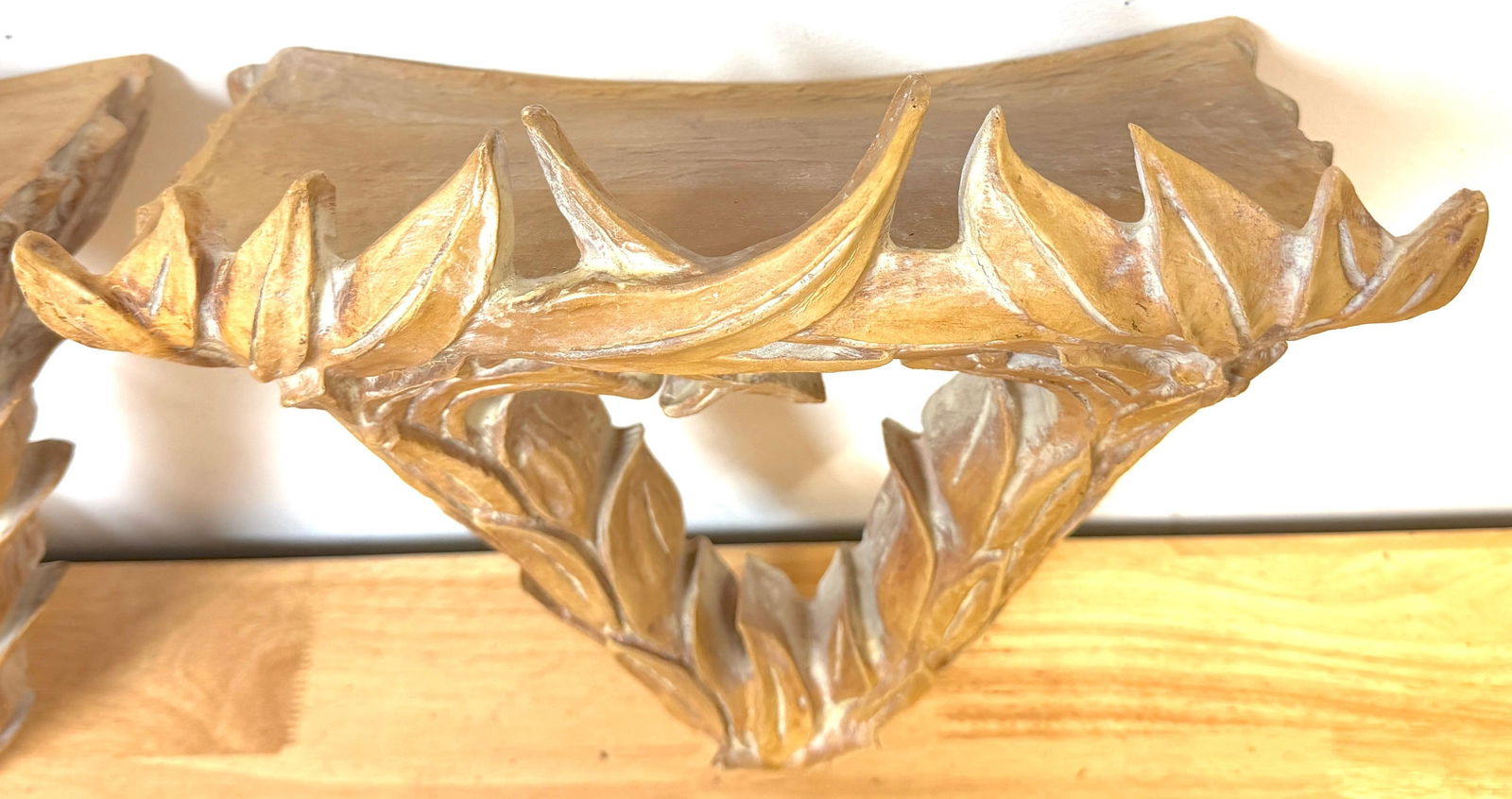 Pair of Serge Roche–Style Palmette Wall Brackets / Shelves - 17