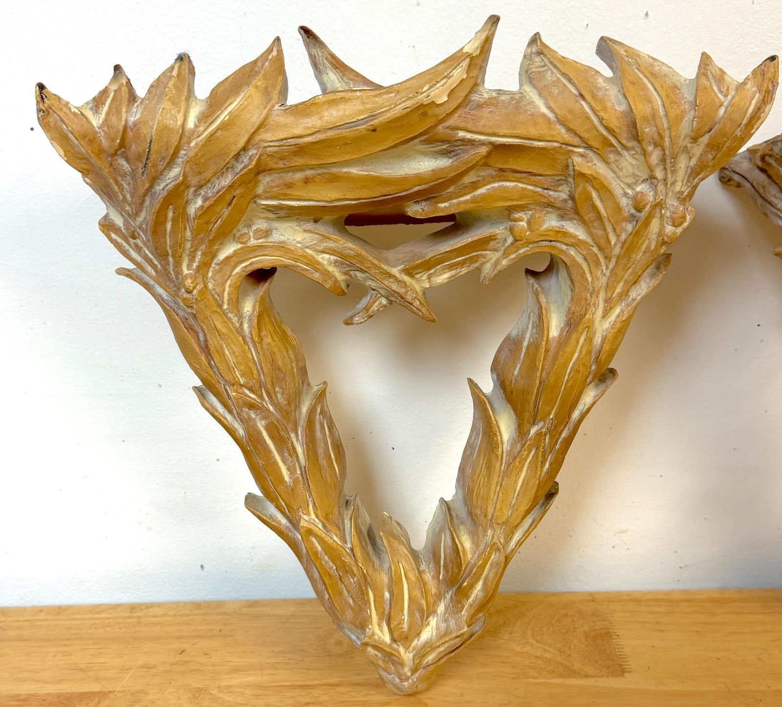 Pair of Serge Roche–Style Palmette Wall Brackets / Shelves - 3