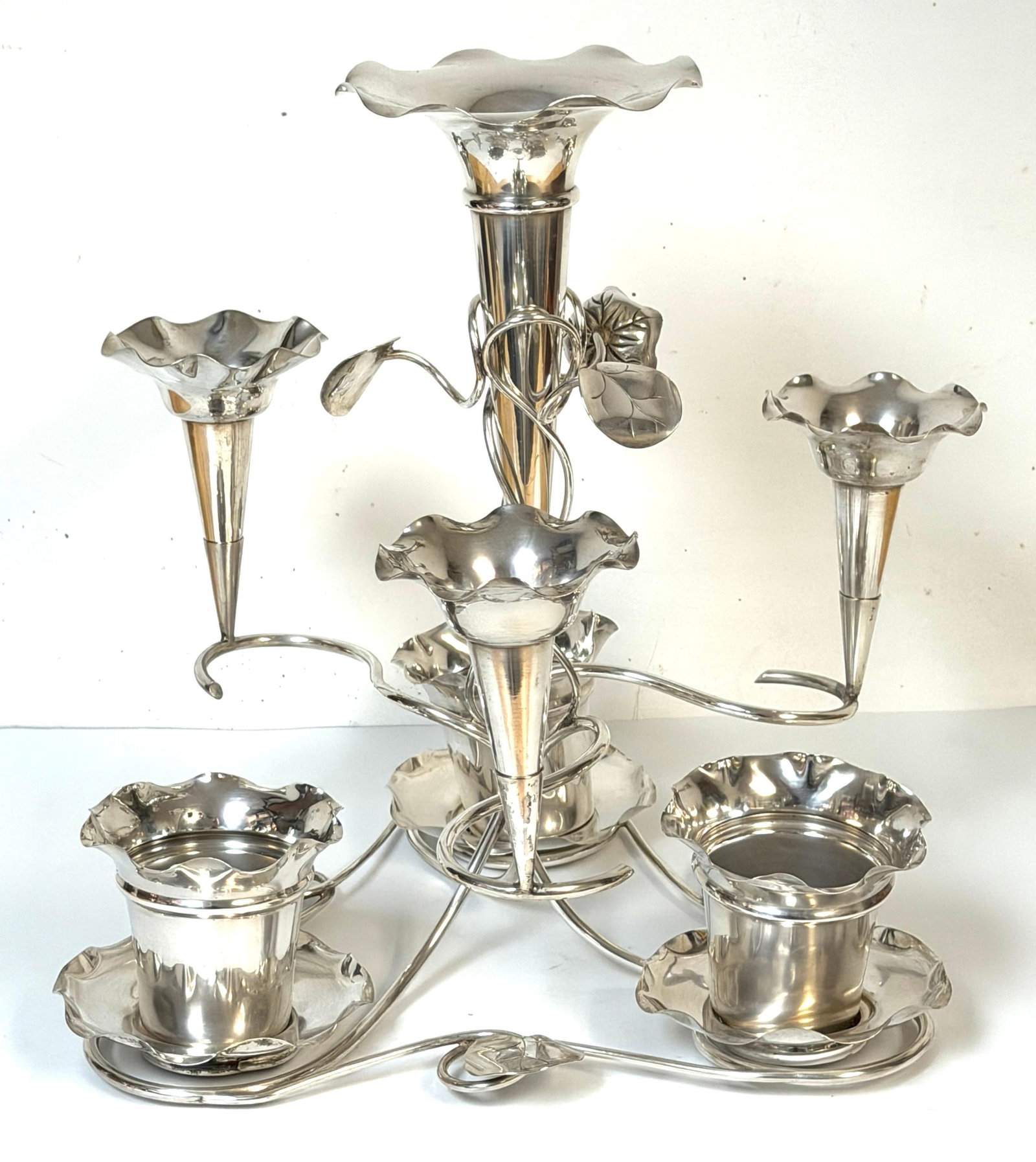 English Edwardian Silver-Plated Epergne by Copper & Fry, 11 -Pieces, Circa 1900 - 2