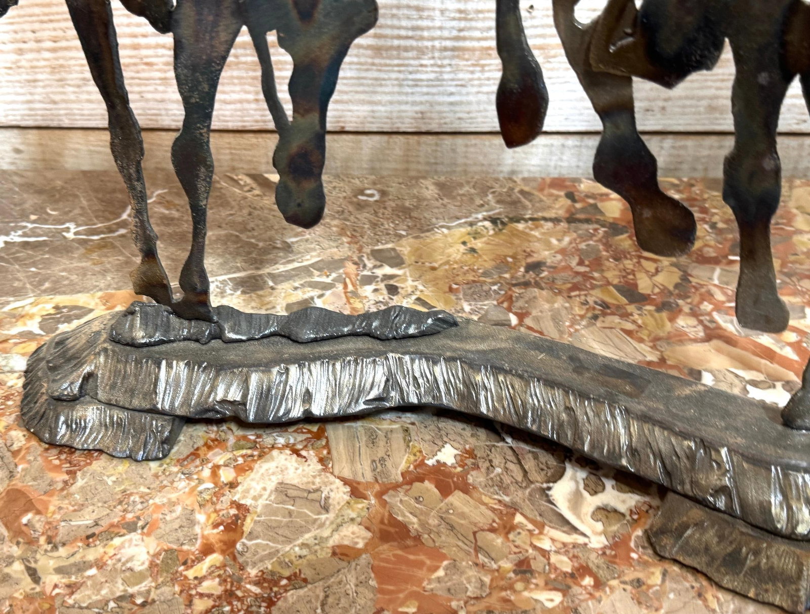 Riders on the Storm "” Modern Cut Steel Western Cowboy Sculpture - 14