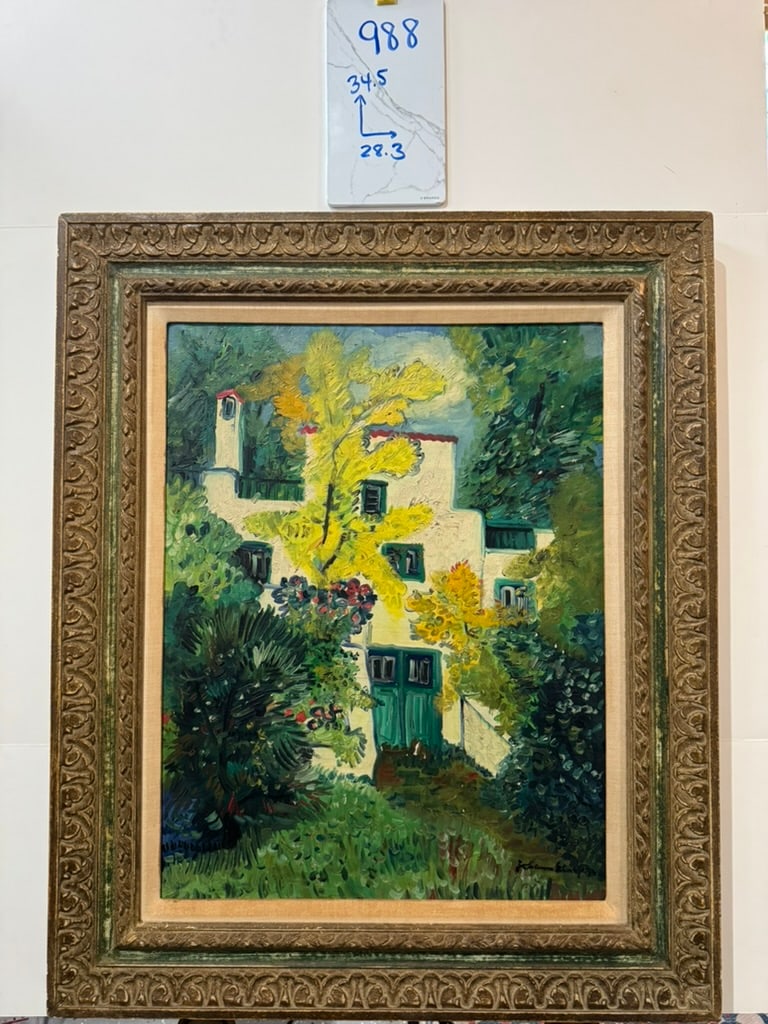 Oil on Canvas, Mediterranean Villa With Garden Artist: Johannes Schiefer - 2