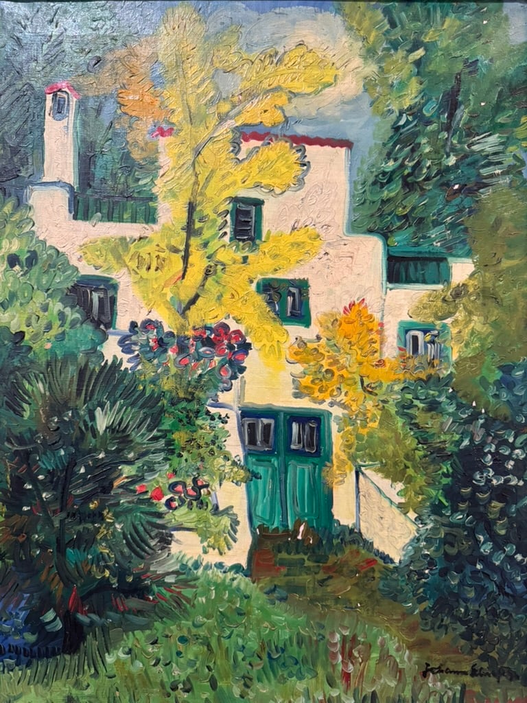 Oil on Canvas, Mediterranean Villa With Garden Artist: Johannes Schiefer - 3