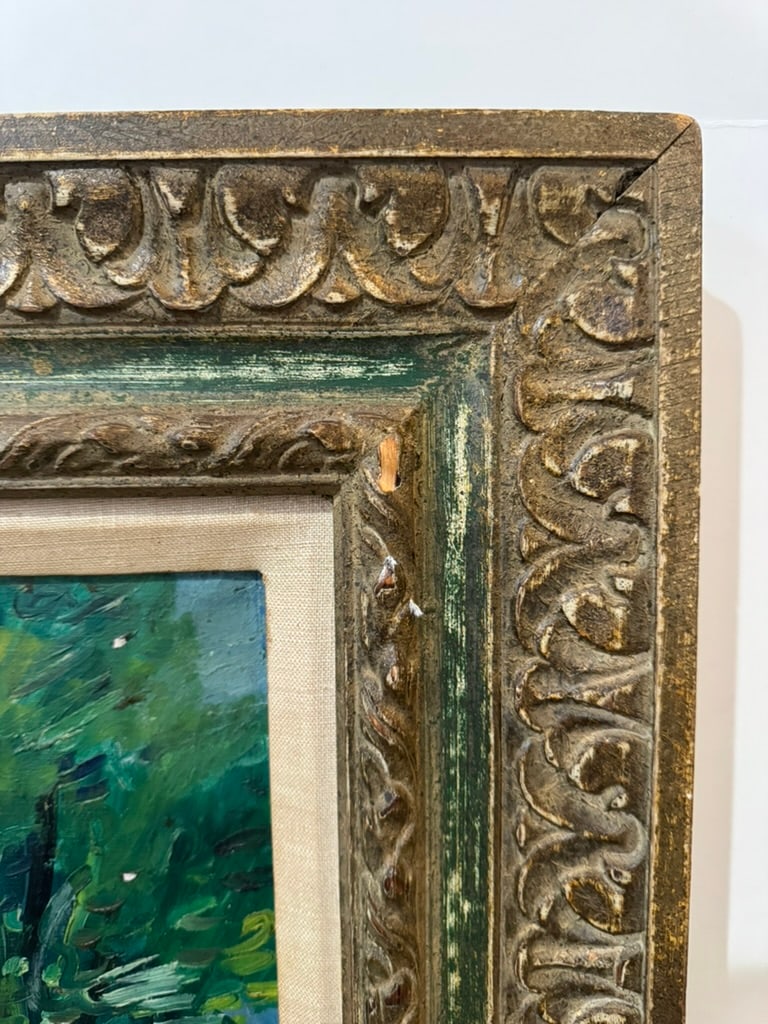 Oil on Canvas, Mediterranean Villa With Garden Artist: Johannes Schiefer - 6