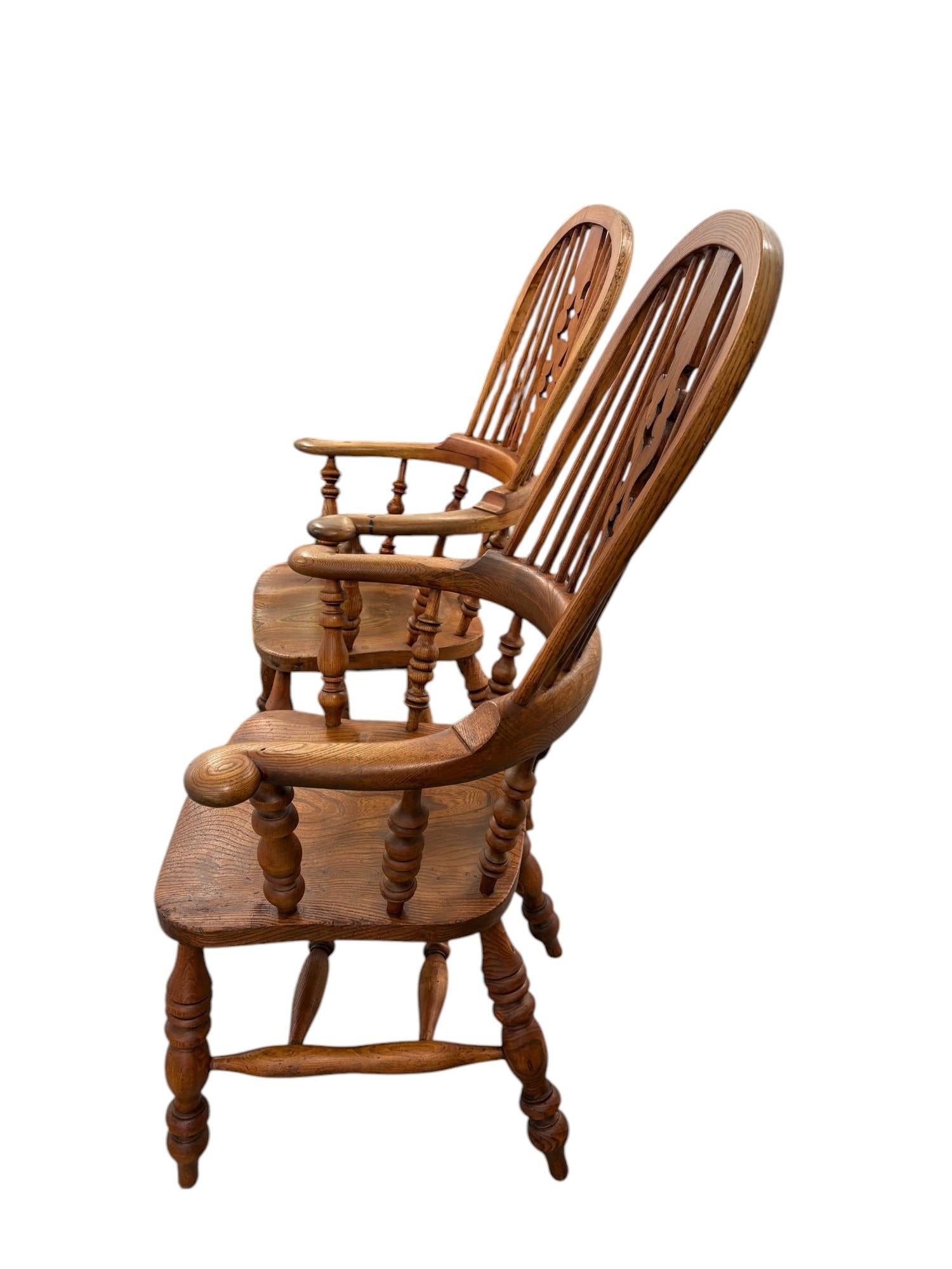 Mid 19th Century Yorkshire Windsor Arm Chairs - a Pair - 3