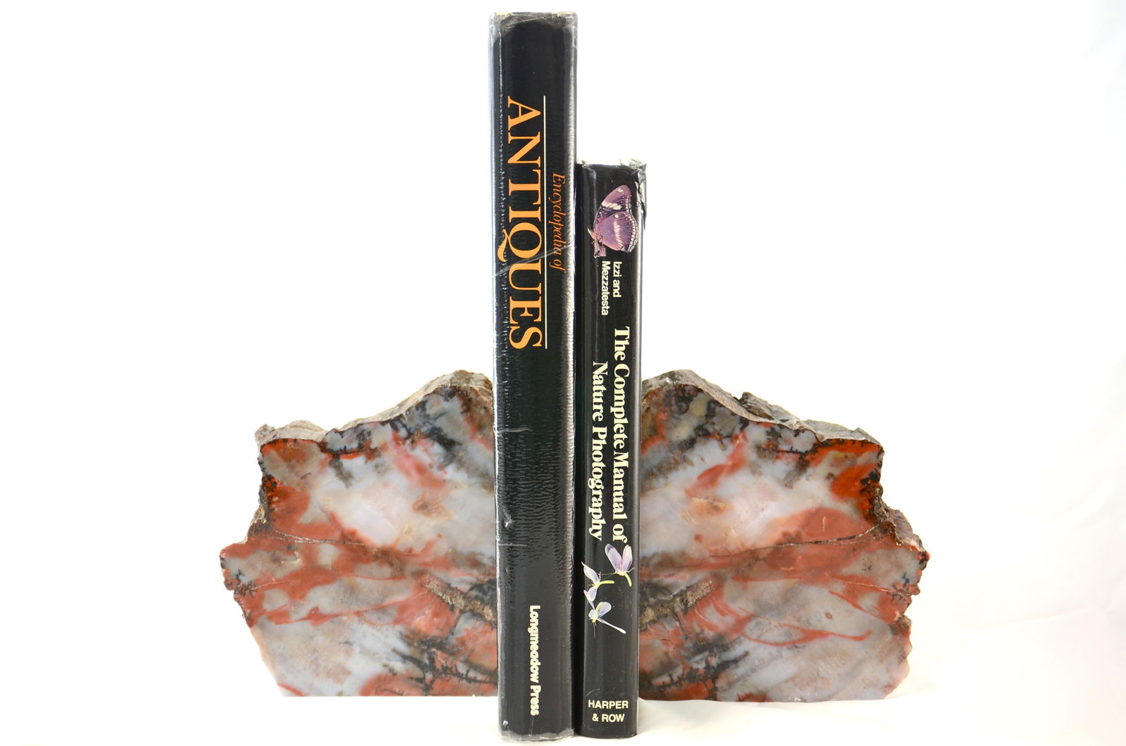 Iron Red Striated Stone Bookends - A Pair - 2
