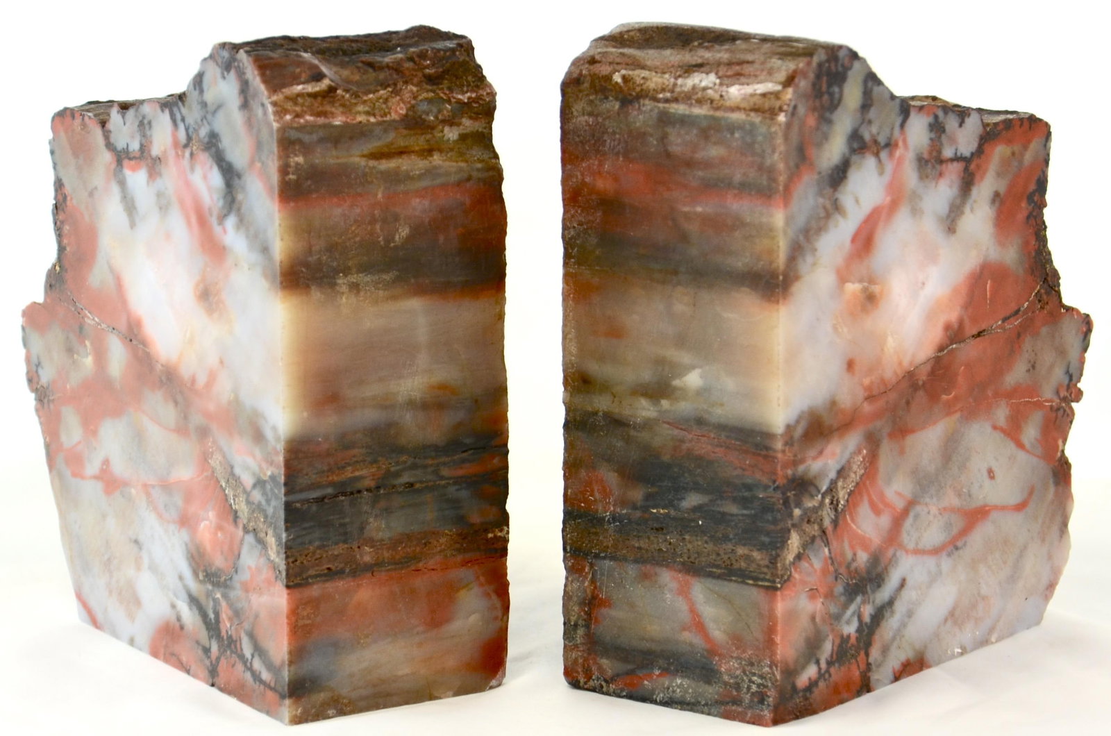 Iron Red Striated Stone Bookends - A Pair - 3
