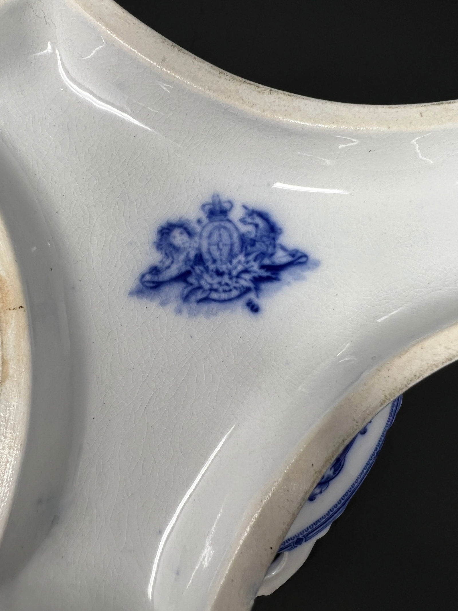 Antique Carl Tielsch Altwasser German Porcelain Pedestal Compote / Cake Stand, Cobalt Blue & Gilt Ro - 7