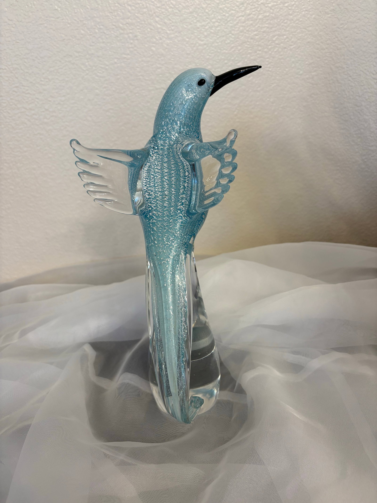 Vintage Murano Fancy Blue Jay Hand Blown Glass Sculpture - 2