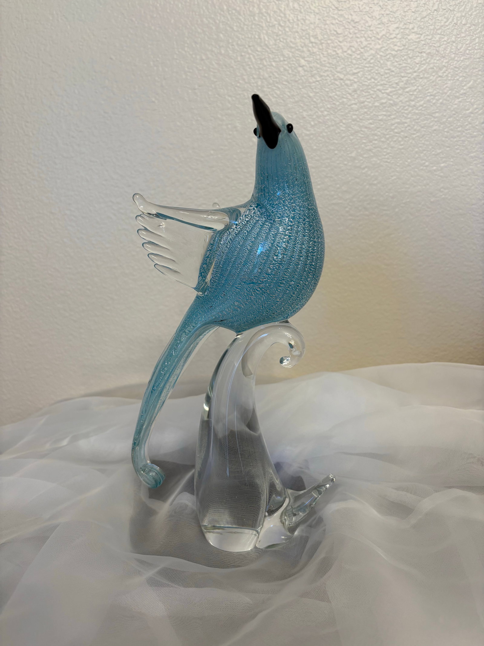 Vintage Murano Fancy Blue Jay Hand Blown Glass Sculpture - 3