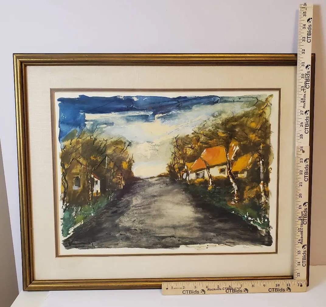 Mid 20th Century Pair of Maurice De Vlaminck Limited Edition Village Road Prints "” Framed, - 13