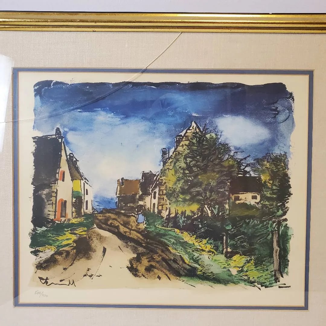Mid 20th Century Pair of Maurice De Vlaminck Limited Edition Village Road Prints "” Framed, - 3
