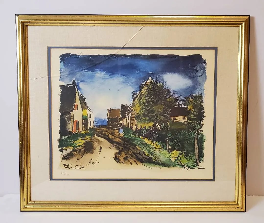 Mid 20th Century Pair of Maurice De Vlaminck Limited Edition Village Road Prints "” Framed, - 4