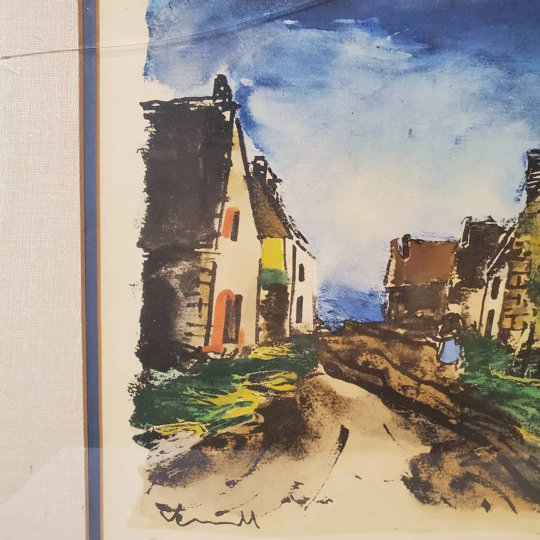 Mid 20th Century Pair of Maurice De Vlaminck Limited Edition Village Road Prints "” Framed, - 5