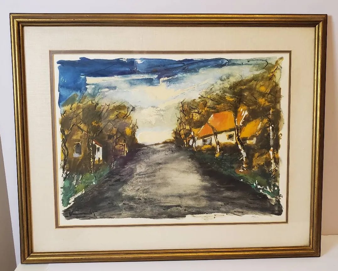 Mid 20th Century Pair of Maurice De Vlaminck Limited Edition Village Road Prints "” Framed, - 8