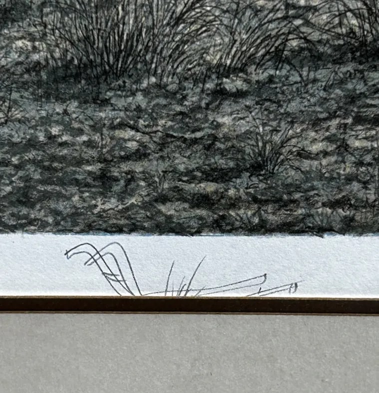 Butler Brown Hand-Signed & Remarqued Original Lithograph, the Old Georgia Farmhouse (1977), Franklin - 3