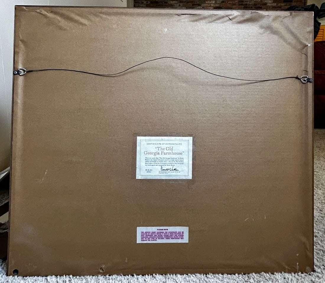 Butler Brown Hand-Signed & Remarqued Original Lithograph, the Old Georgia Farmhouse (1977), Franklin - 8