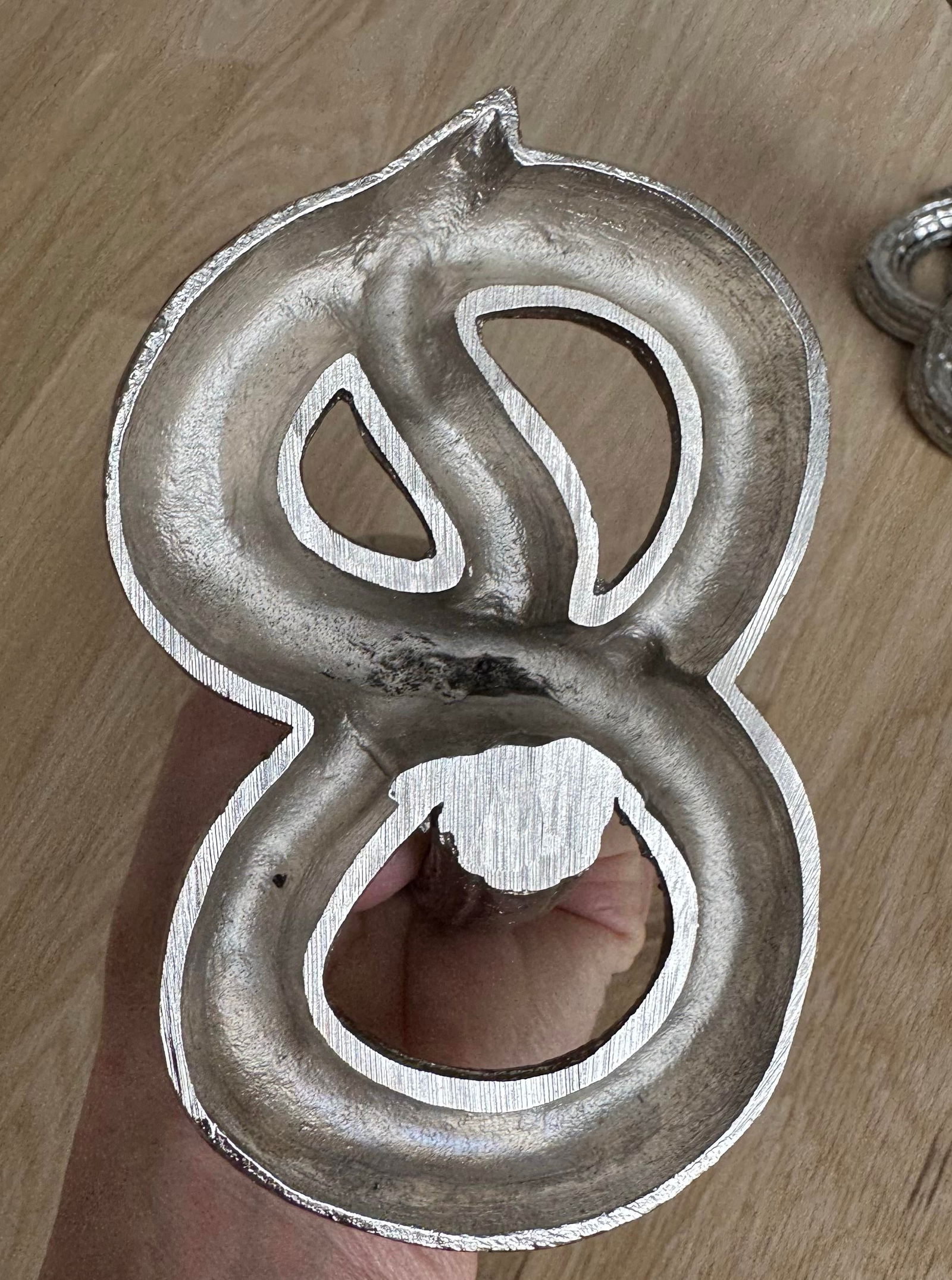 1930s Egyptian Revival Bronze Candlesticks/Taper Candle Holders, Newly Nickel Plated – - 3