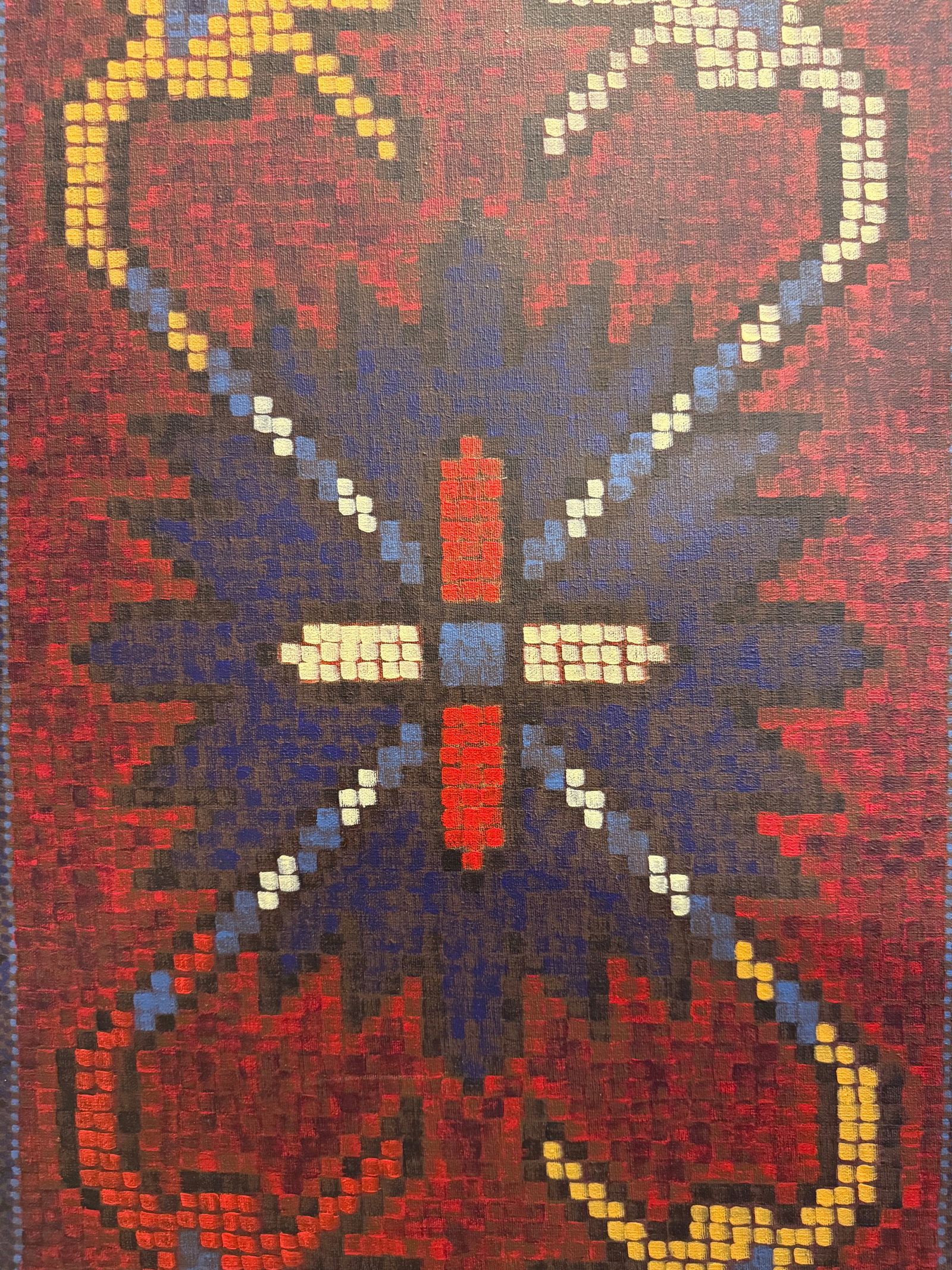 Karabakh Rug Style Acrylic on Canvas by E.Vial 1991 - 7