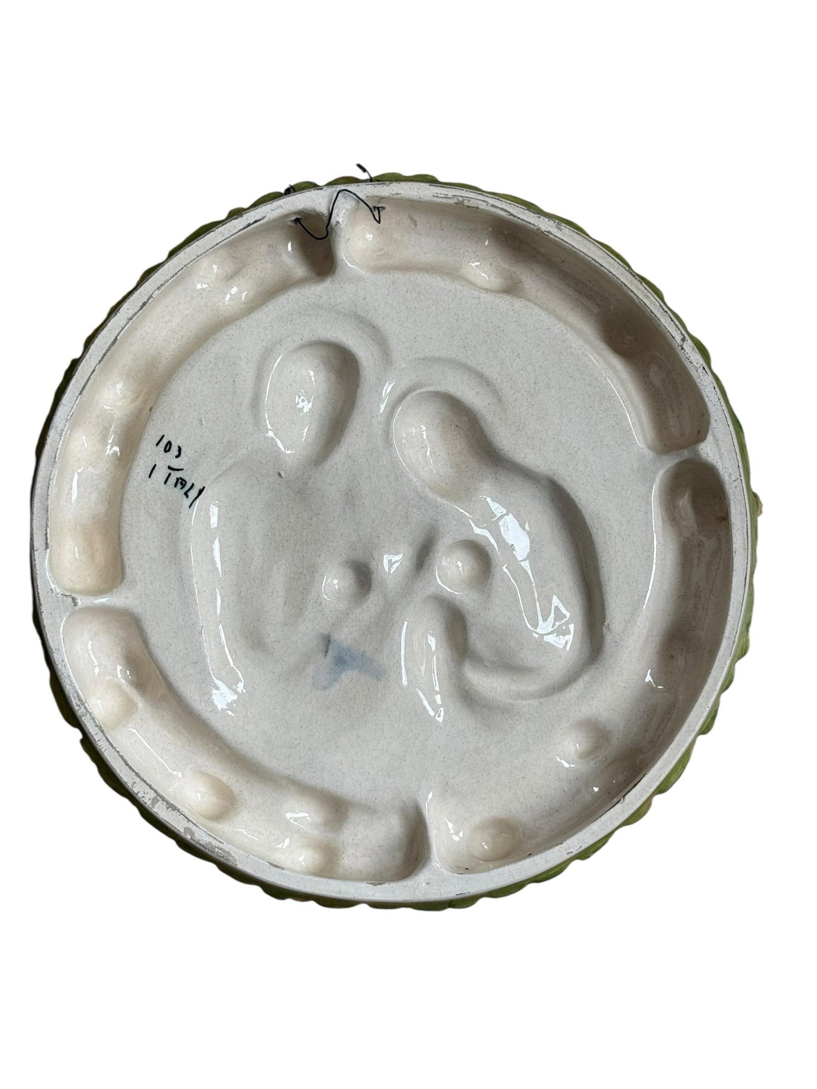 Vintage Italian Majolica Pottery Della Robbia Style Wall Plaque - 3