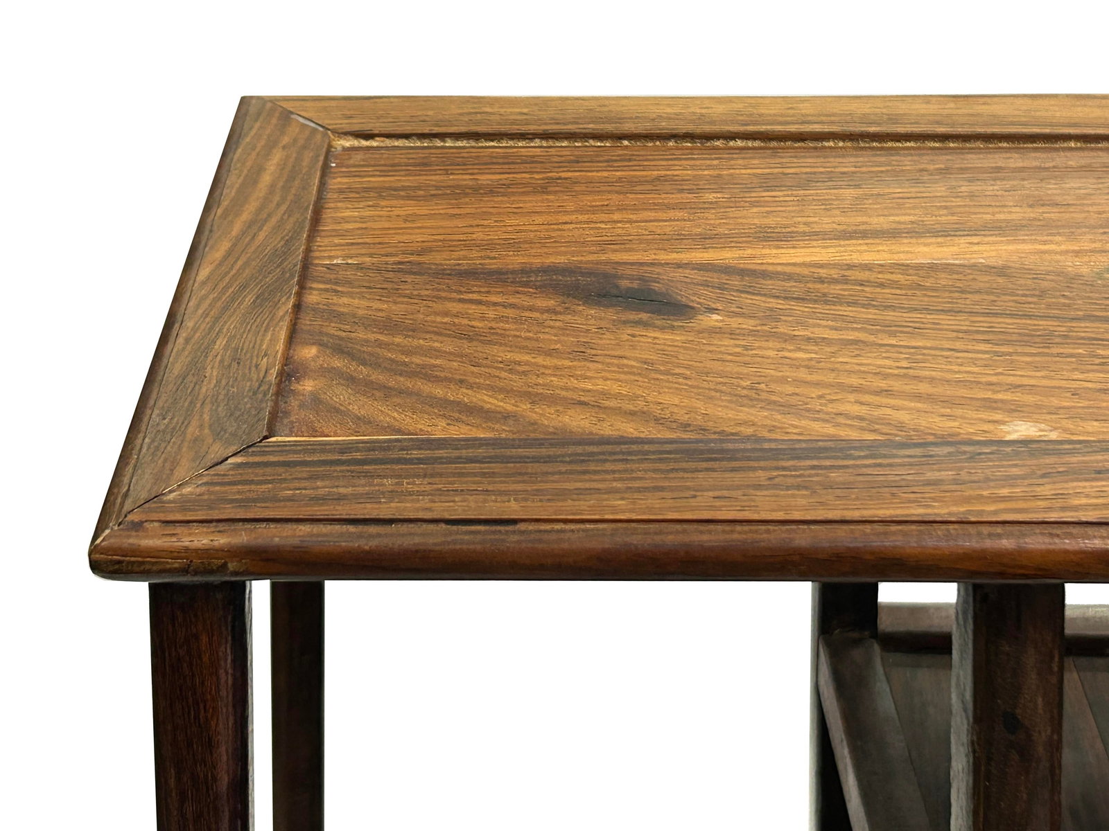 Chinese Brown Rosewood Rectangular Small Curio Display Stand - 14