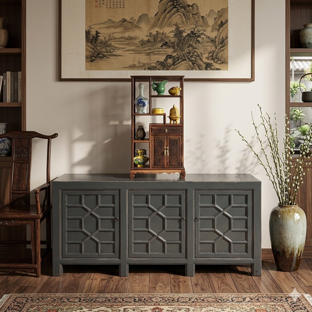 Chinese Brown Rosewood Rectangular Small Curio Display Stand - 6