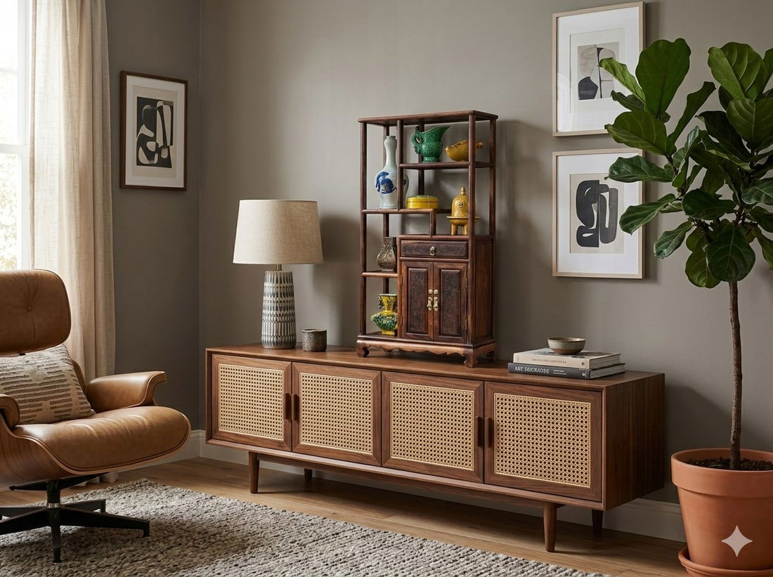 Chinese Brown Rosewood Rectangular Small Curio Display Stand - 9