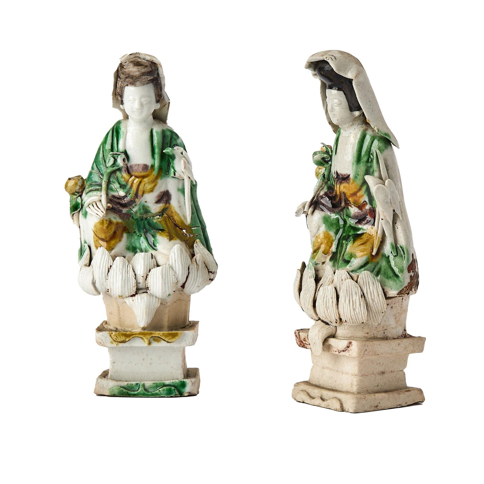 Chinese Kangxi Biscuit Porcelain Guanyin Figures - 2