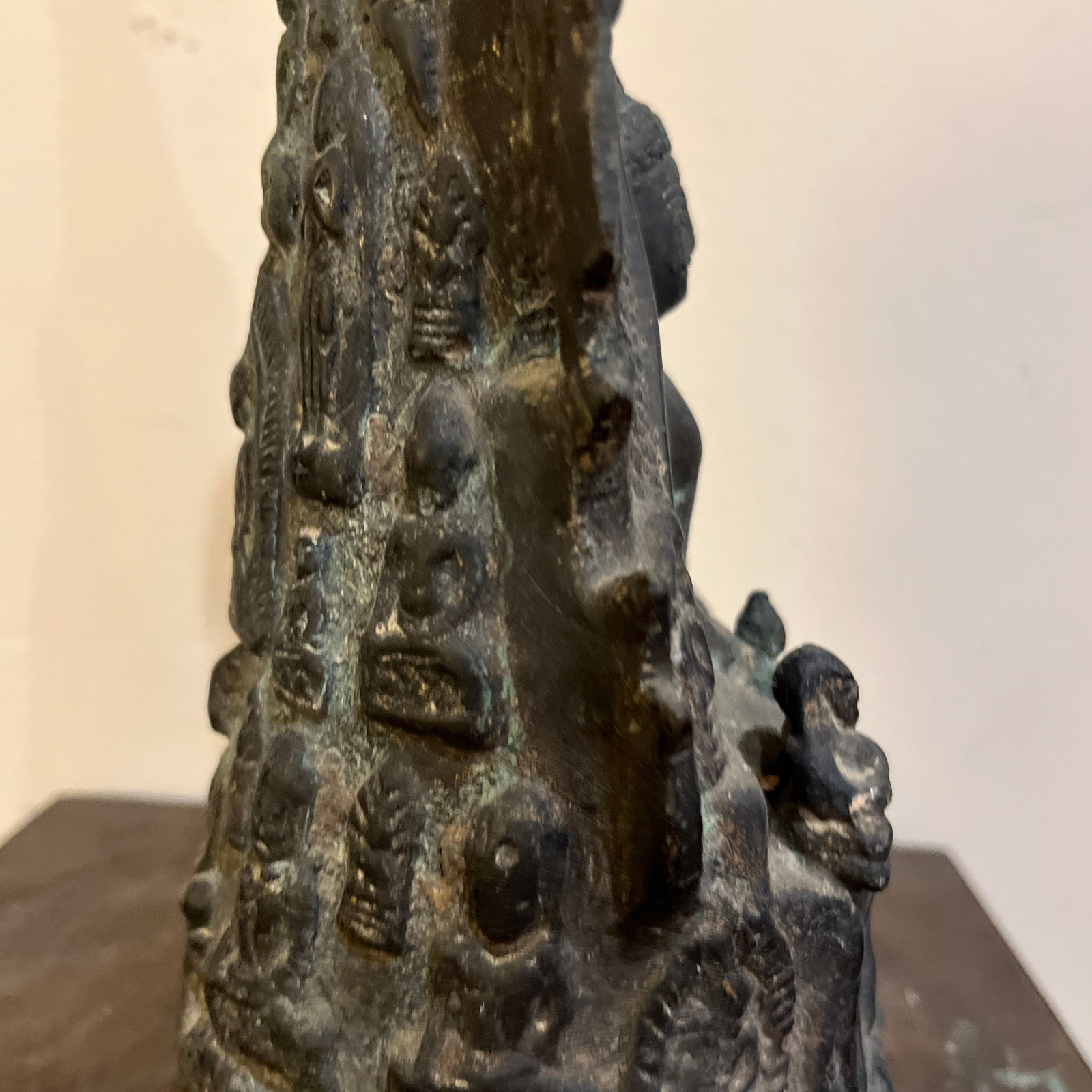 Vintage Thai Bronze Stupa Shrine With 1,000 Buddha Motif - 11