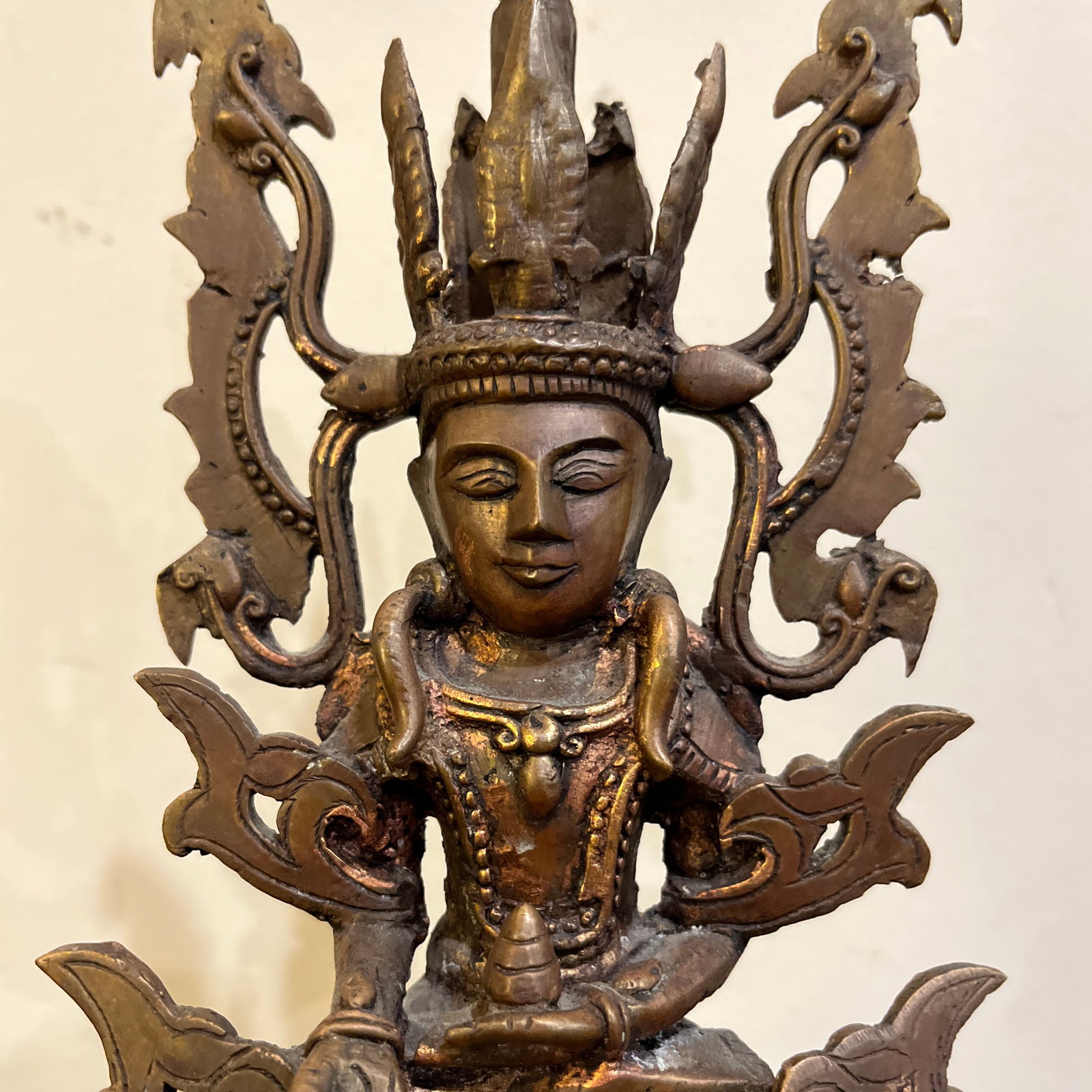 Mid 20th Century Indian Dhokra Bronze Surya Sun God Sculpture - 2