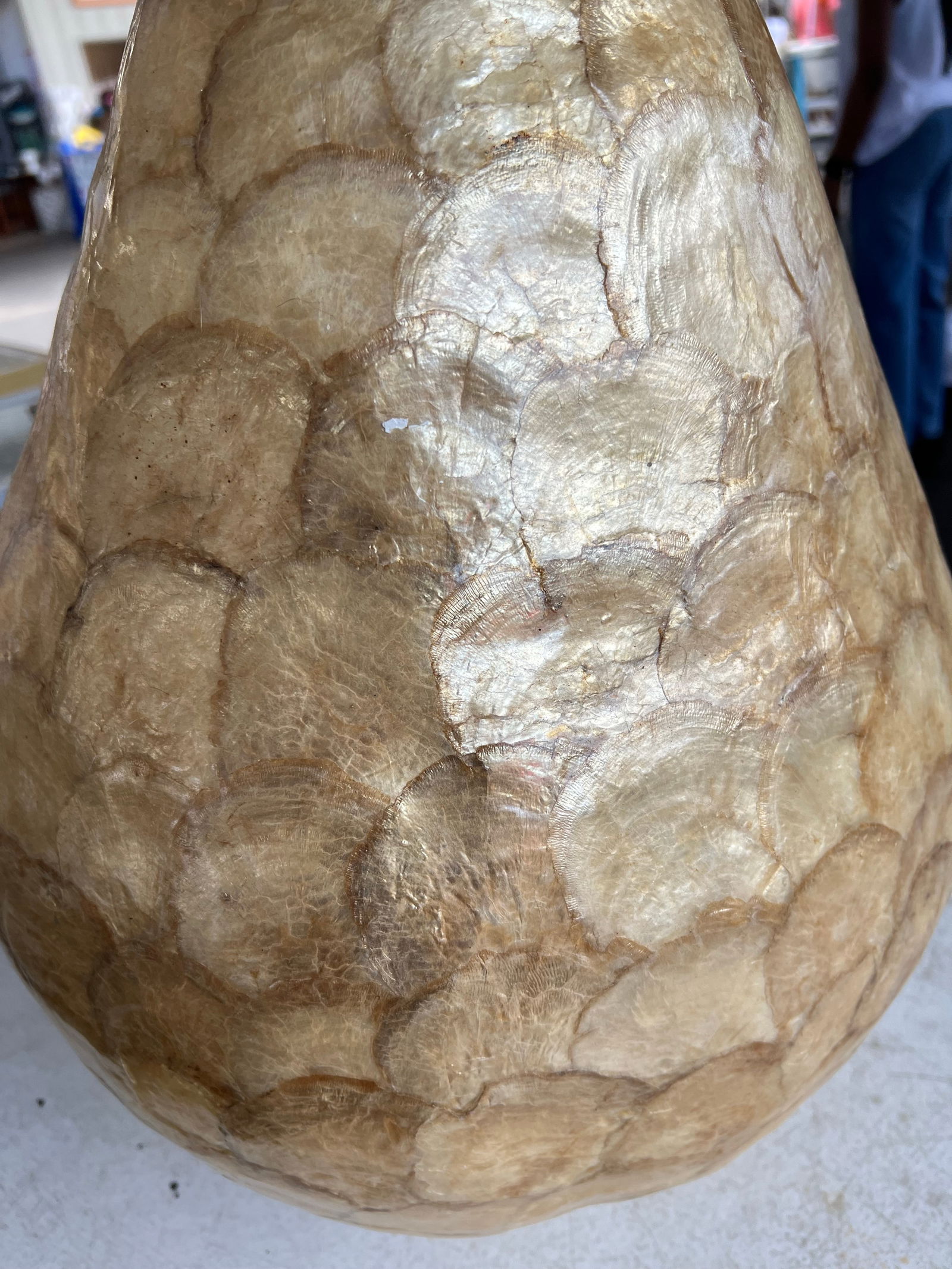 Late 20th Century Large Scale Gold Tone Capiz Shell Fruit Pear - 3