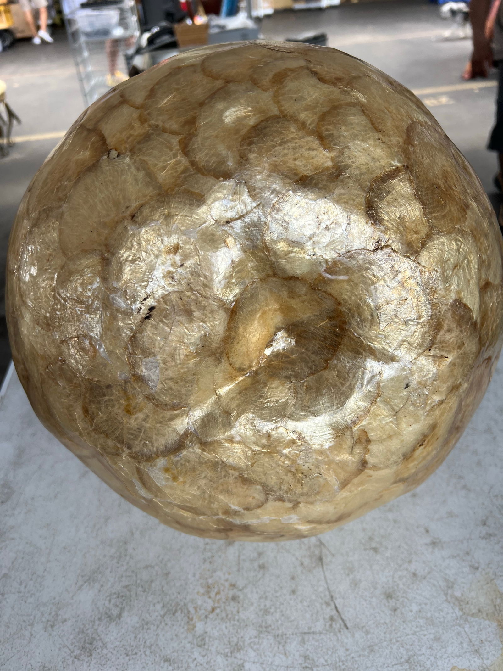 Late 20th Century Large Scale Gold Tone Capiz Shell Fruit Pear - 4