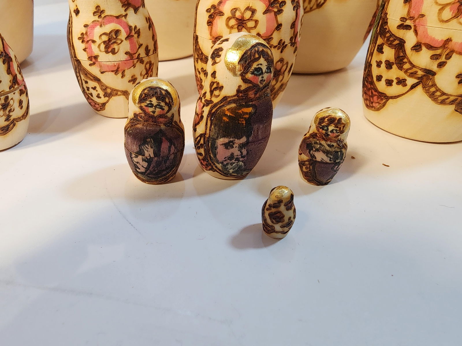 1980s Monumental 15 Piece Set of Hand Painted Stacking Dolls - 8