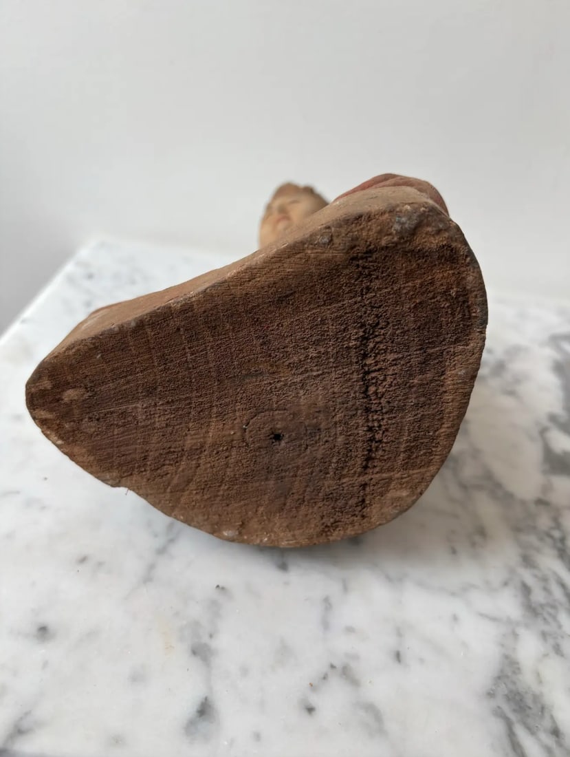 Early 20th Century Guan Yin Meditating Buddha Carved Wood Figure - 5