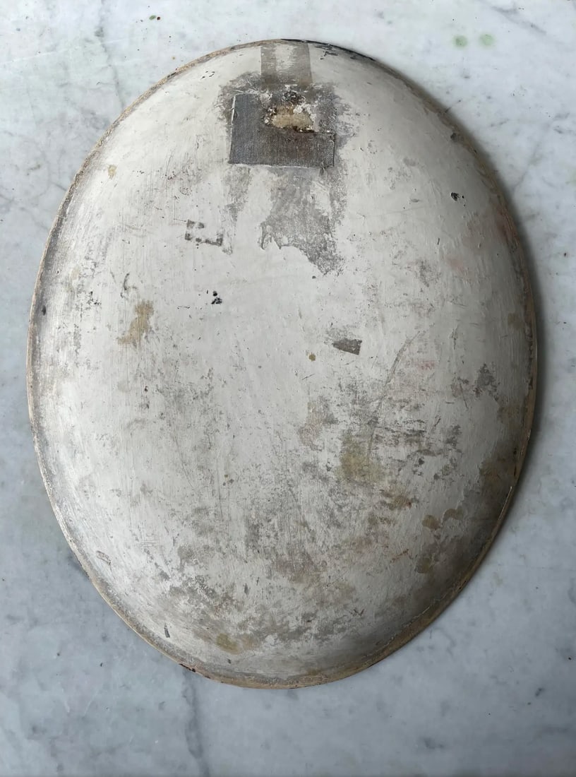 Antique Handpainted Hanging Plate - Woman With Basket - 2