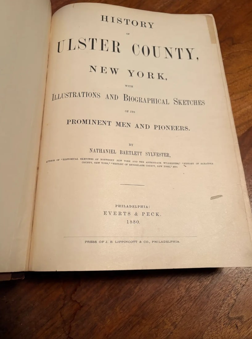 Antique Hardcover Book Titled "History of Ulster County, New York" With Leather Binding, Publish - 4