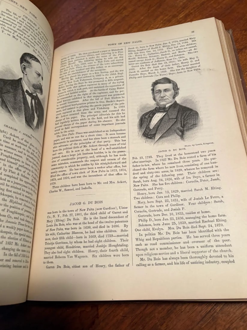 Antique Hardcover Book Titled "History of Ulster County, New York" With Leather Binding, Publish - 6