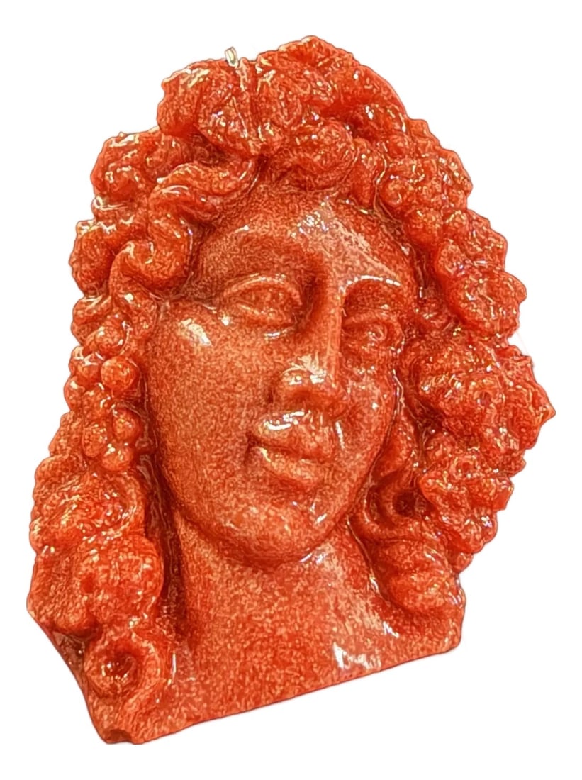 Victorian Carved 19th Century Natural Red Coral Sterling Silver Pendant: Victorian carved 19th Century natural red coral Sterling Silver Pendant Excellent condition Tested and marked This Victorian carved 19th century natural red coral Sterling Silver Pendant is a