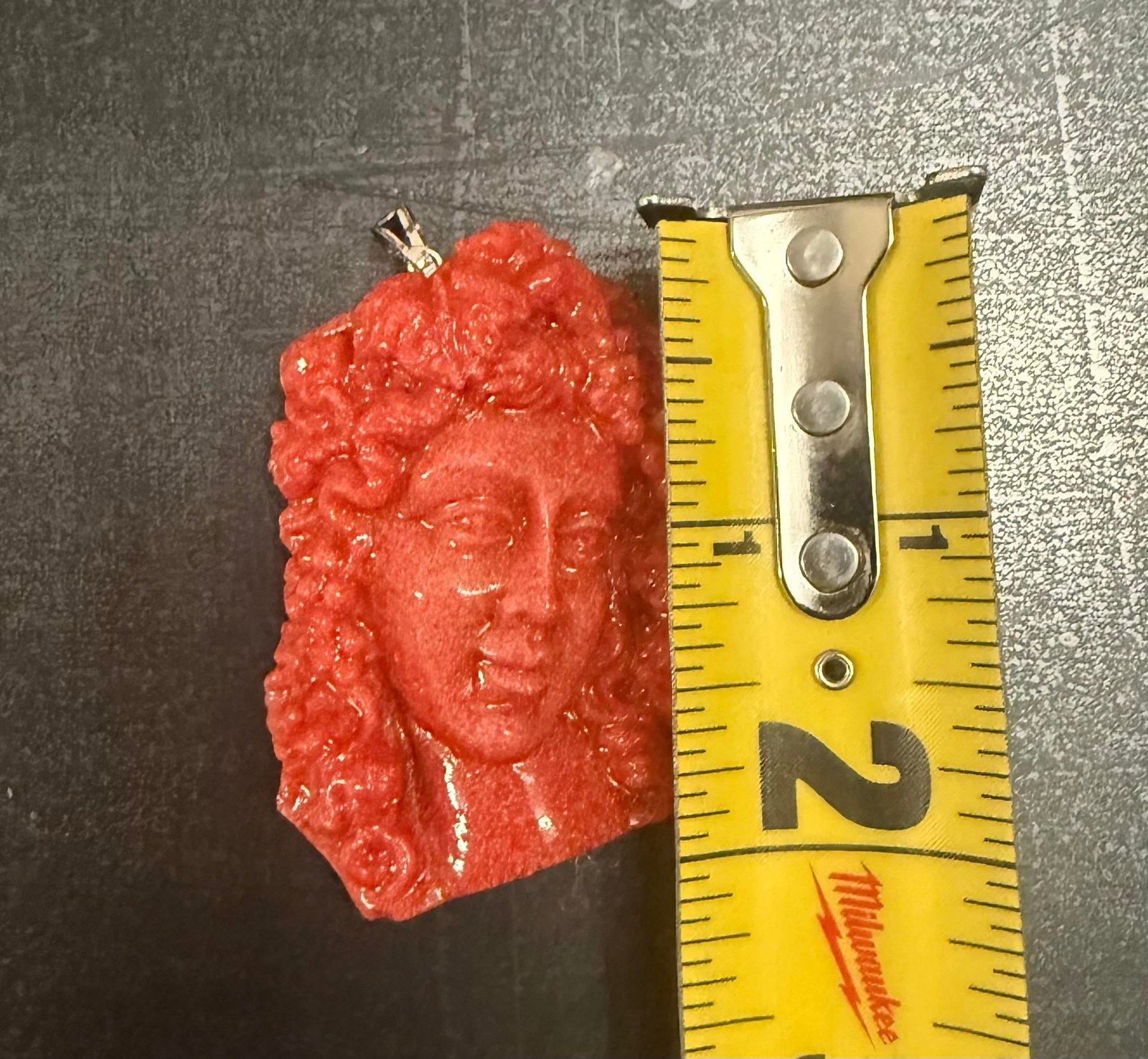 Victorian Carved 19th Century Natural Red Coral Sterling Silver Pendant - 4