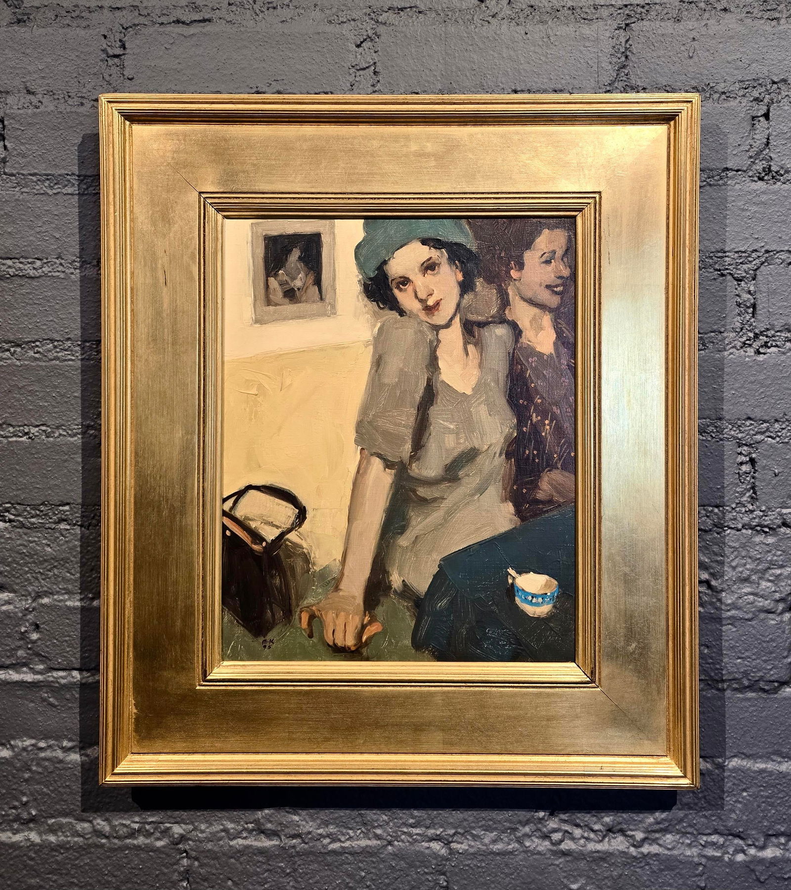 Milt Kobayashi - Girlfriends at a Restaurant -Oil Painting - 2