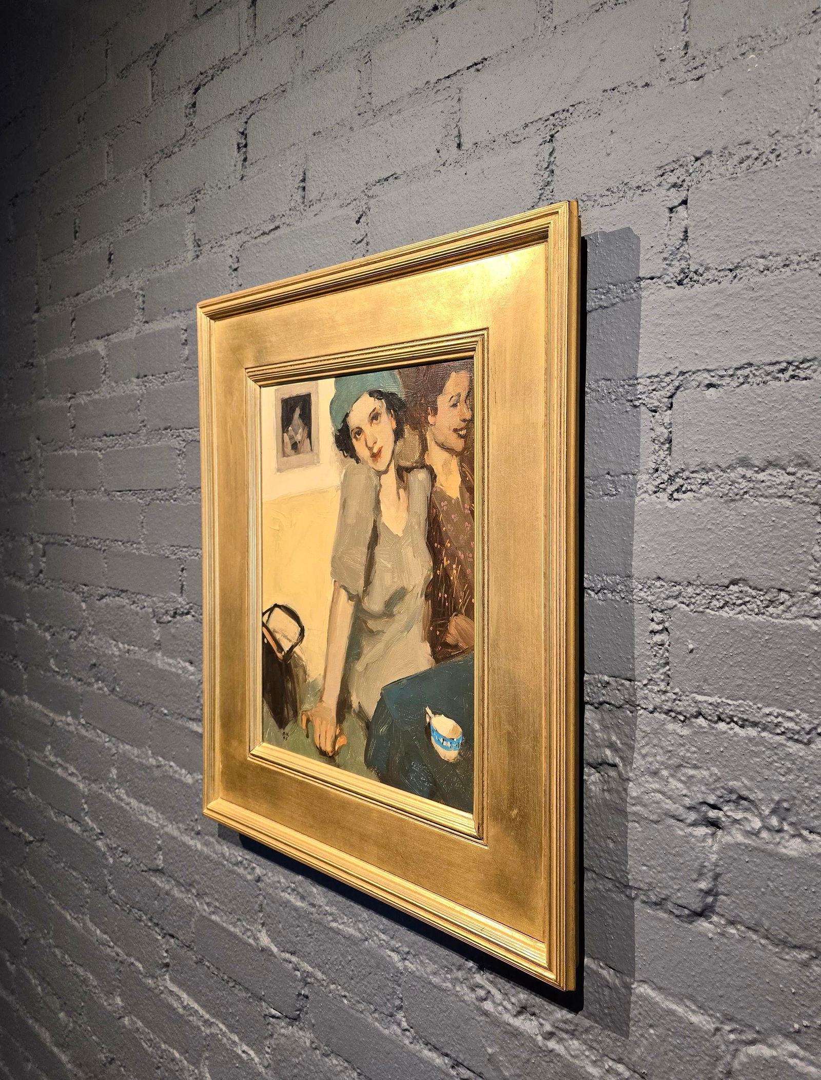 Milt Kobayashi - Girlfriends at a Restaurant -Oil Painting - 7