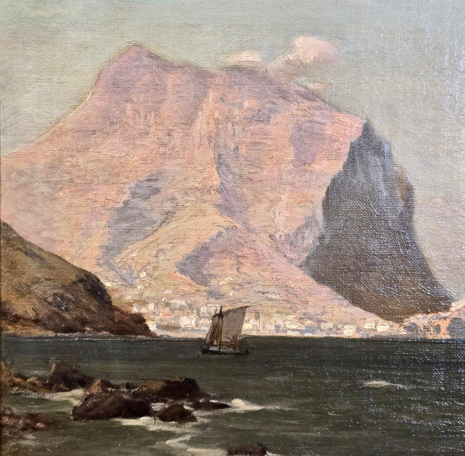 Laurits Holst -19th Century View of Madeira Rocky Coastline in Portugal -Oil Painting - 4