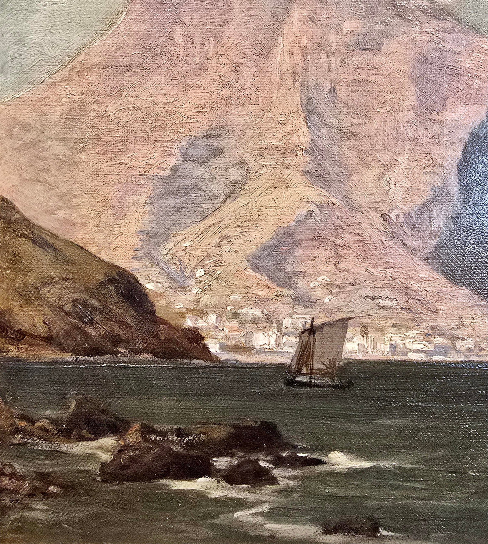 Laurits Holst -19th Century View of Madeira Rocky Coastline in Portugal -Oil Painting - 5