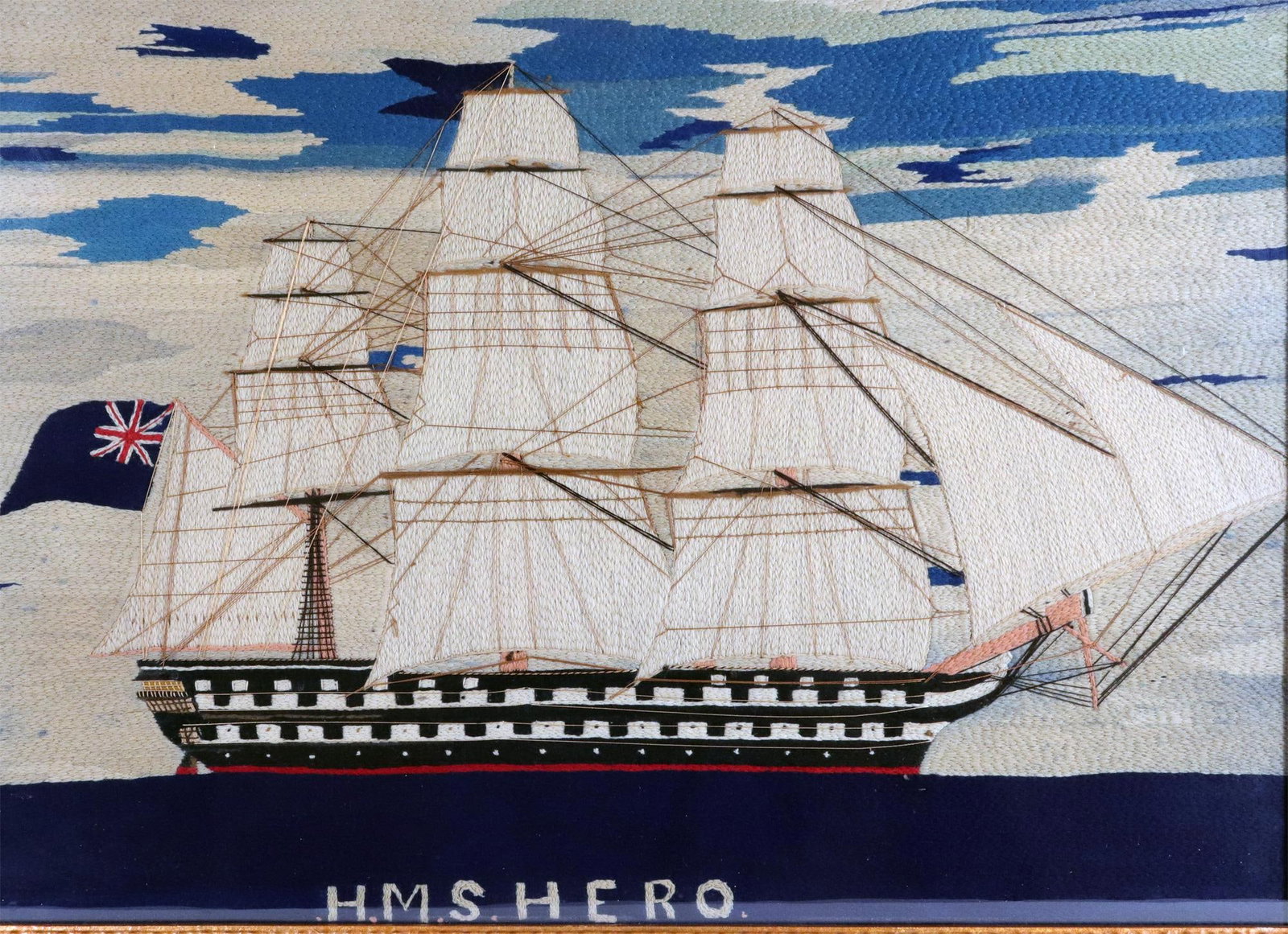 British Sailor's Woolwork of Royal Navy Ship HMS Hero - 5