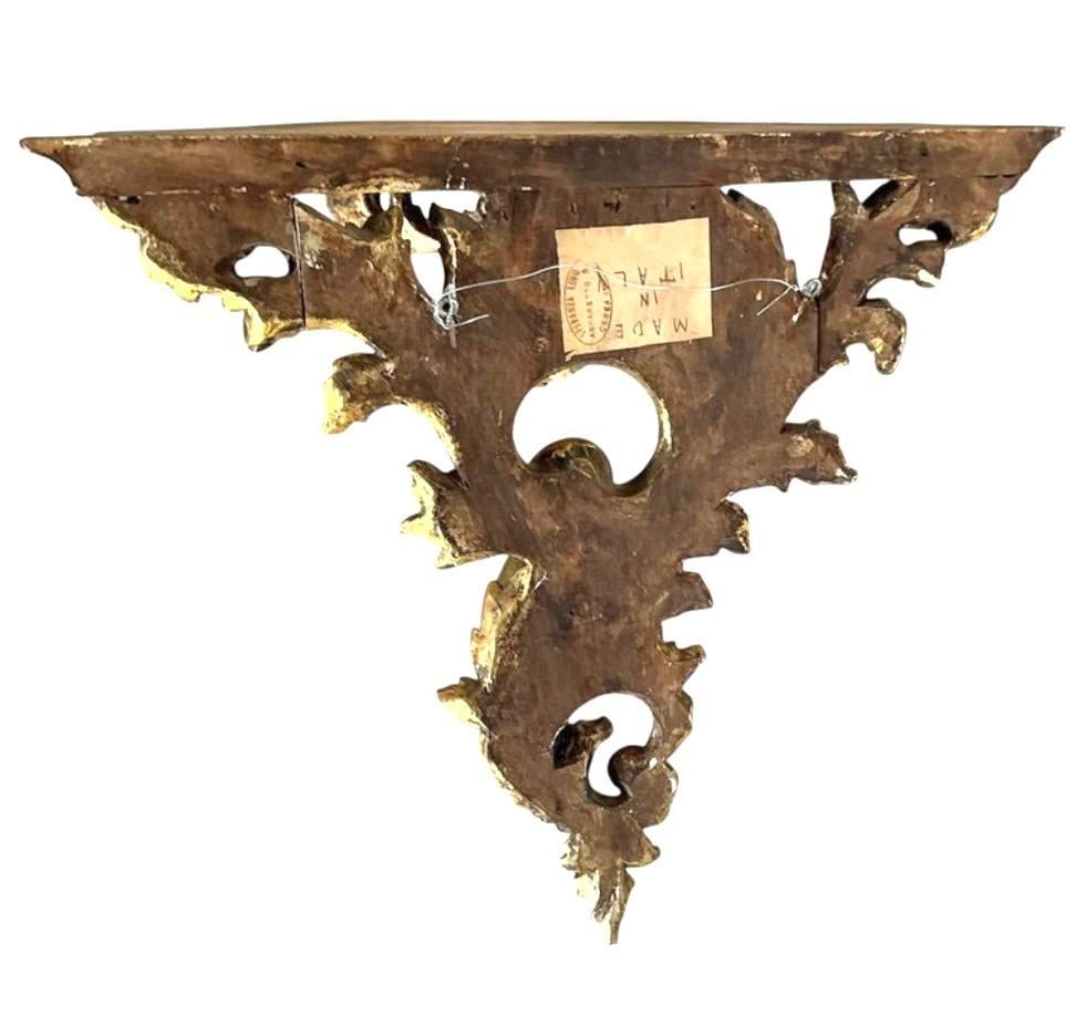Italian Hand-Carved Gilded Wall Brackets, Rococo, Mid-19th Century - 7
