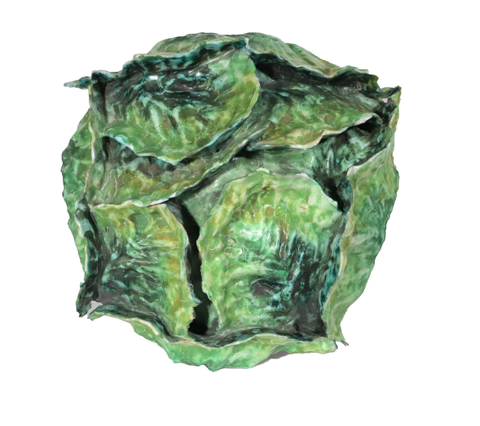 Garden Whimsy: Large Italian Ceramic Cabbage Tureen & Stand - 14