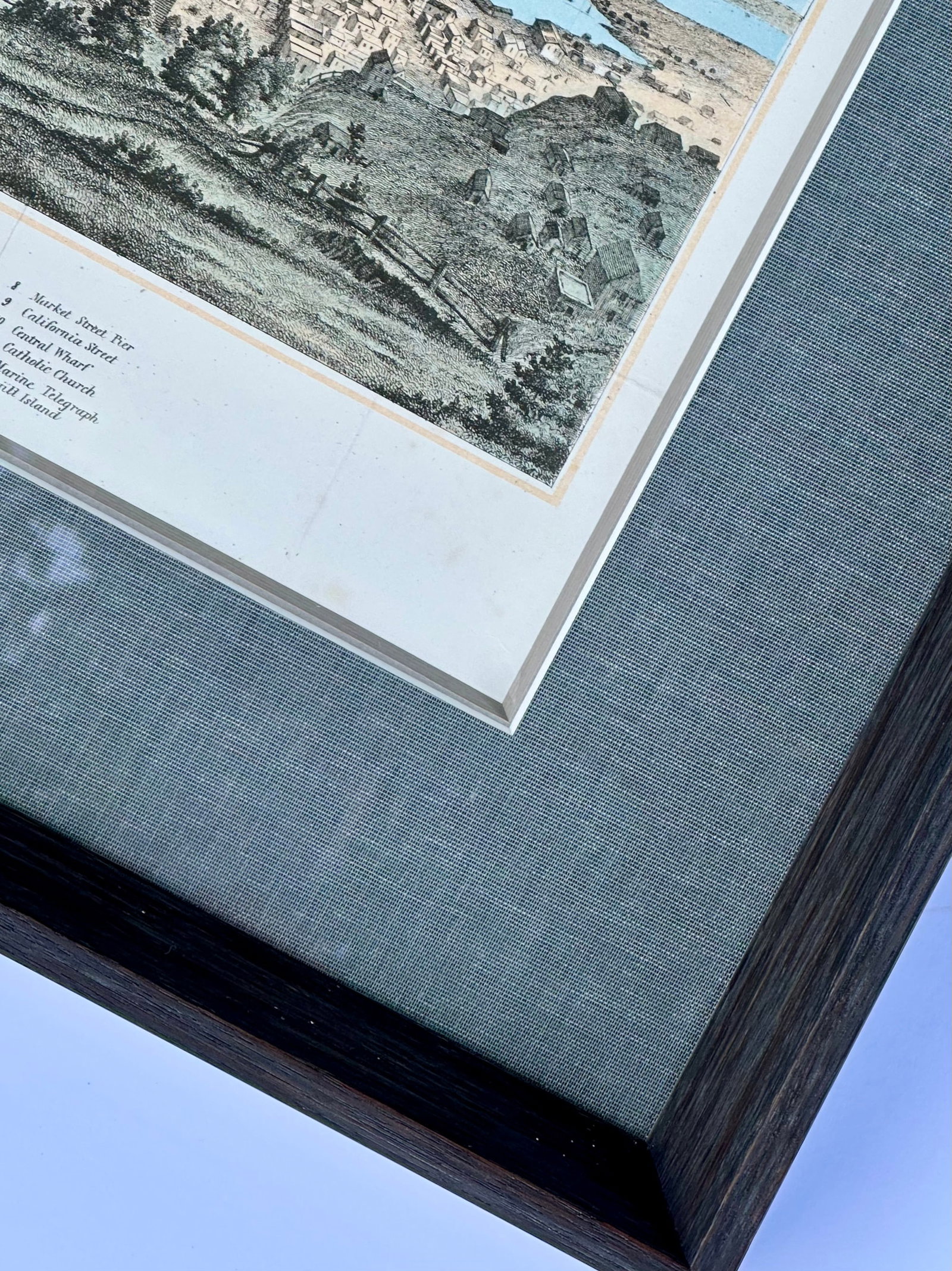 San Francisco City View & North Bay Original Lithograph by Henry Bill, 1856 (Framed) - 3