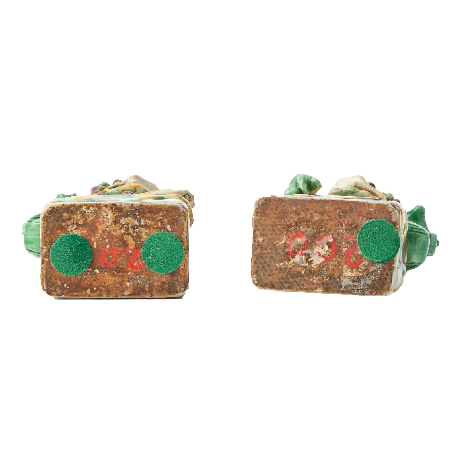 Sancai Guardians: Pair of Chinese Kangxi Biscuit Porcelain Fu Lions - 4