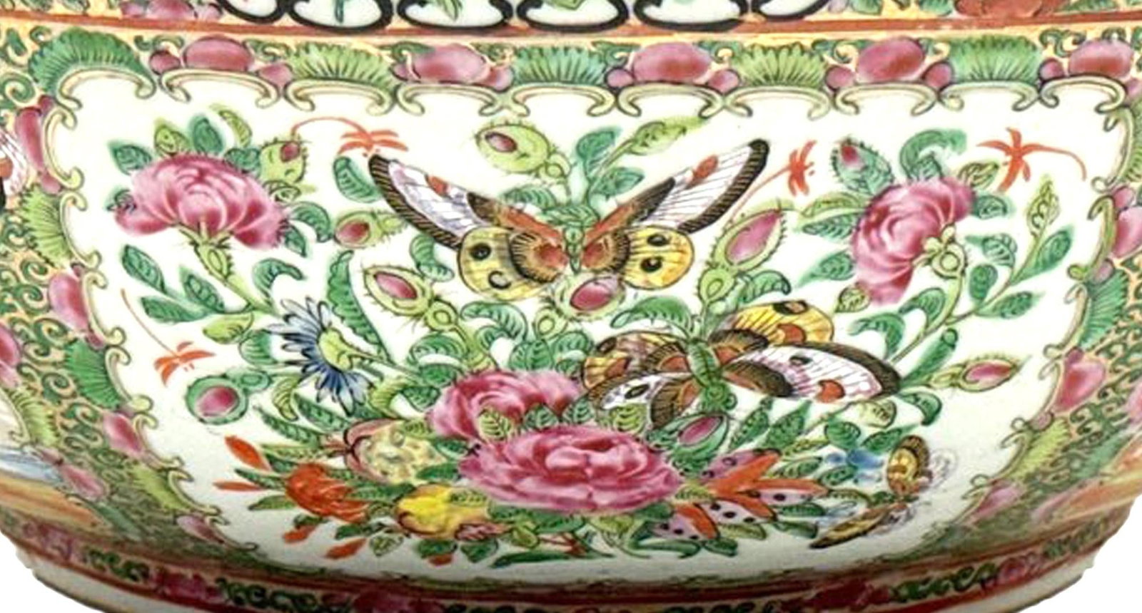 Chinese Export Porcelain Rose Medallion Large Punch Bowl - 9