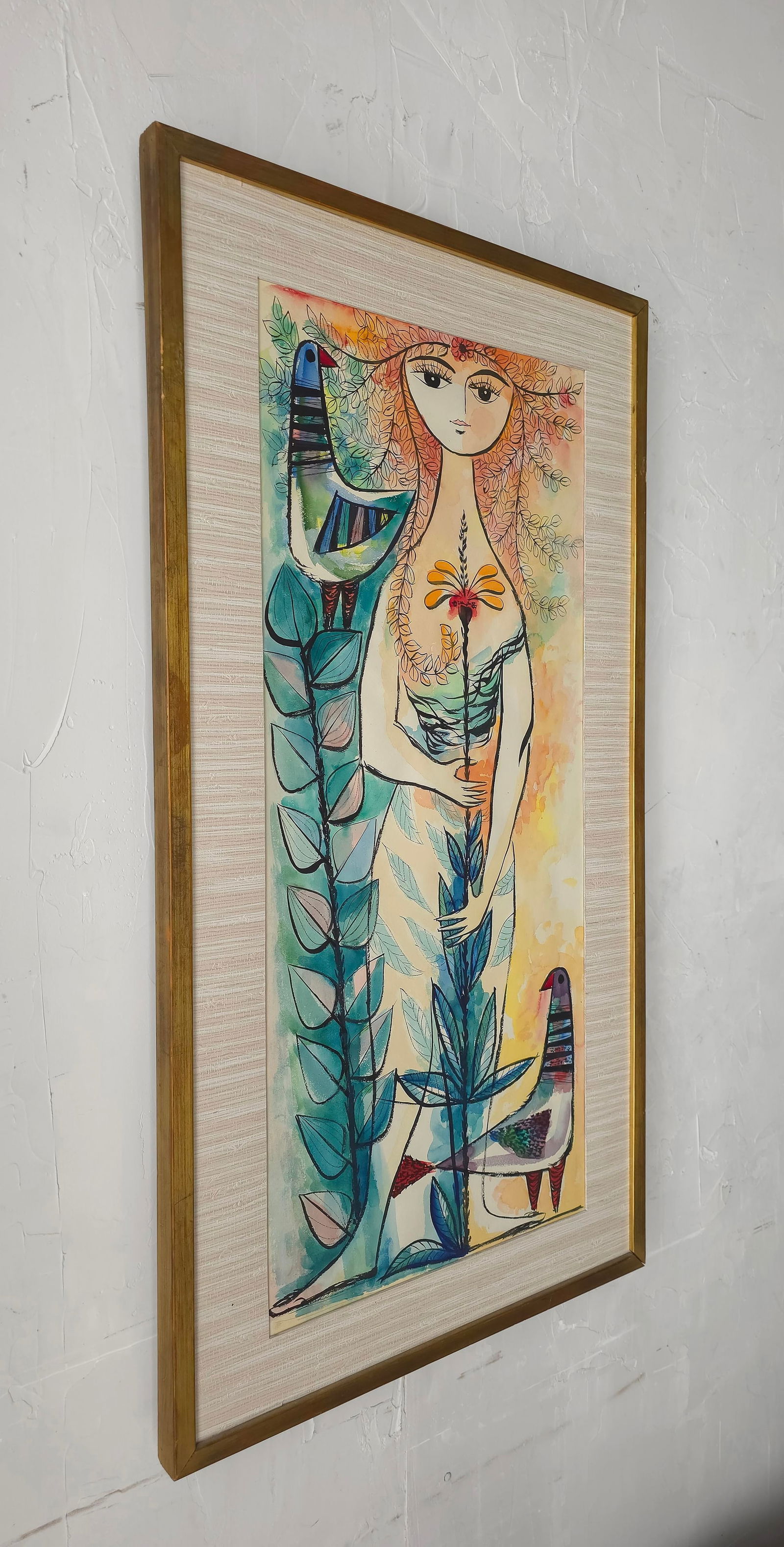 Pair of Whimsical European Mid Century Watercolor Paintings - 6