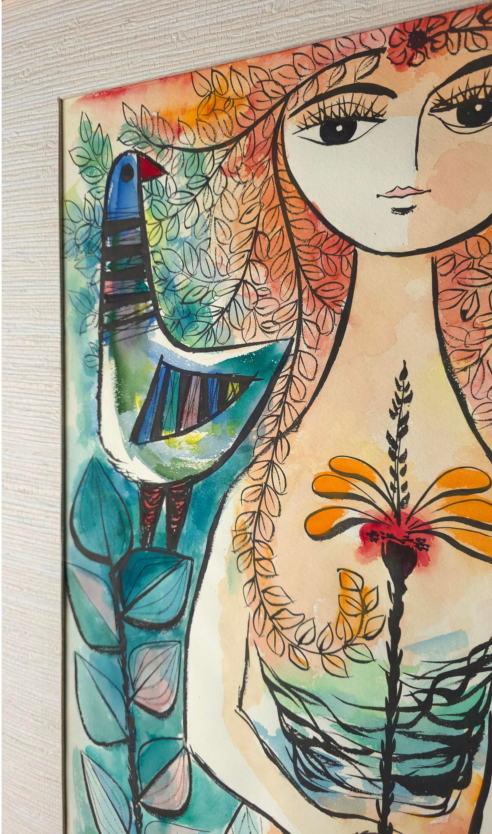 Pair of Whimsical European Mid Century Watercolor Paintings - 8